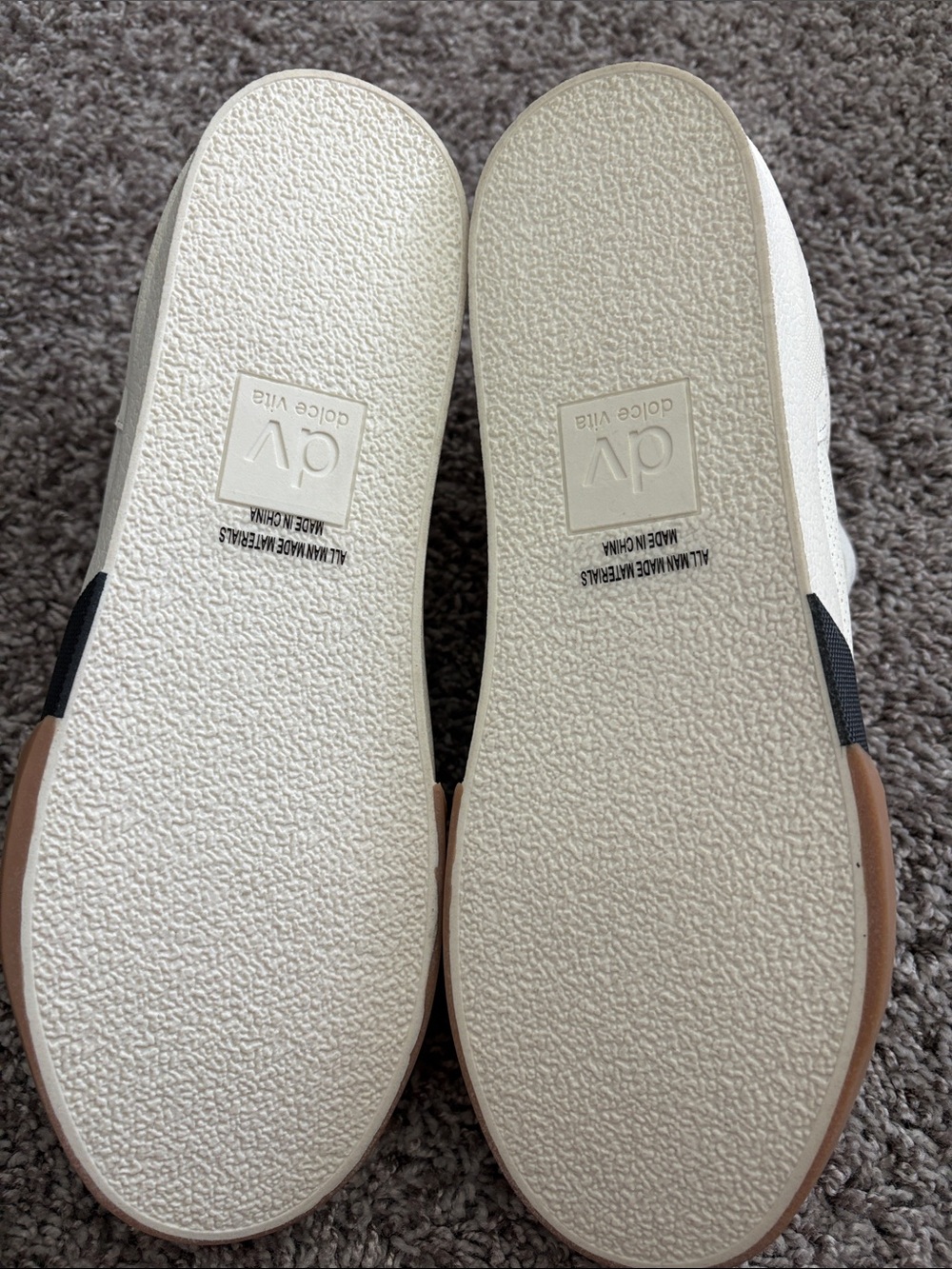 Cream Lace-Up Low Top Sneakers with Gum Sole - Picture 4 of 4